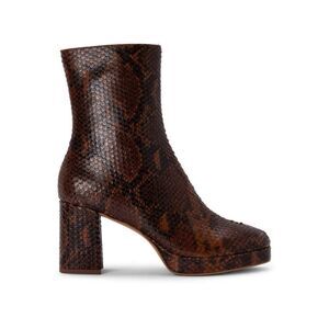 Dolce Vita Brown Snake-Print Platform Block Heel Boots